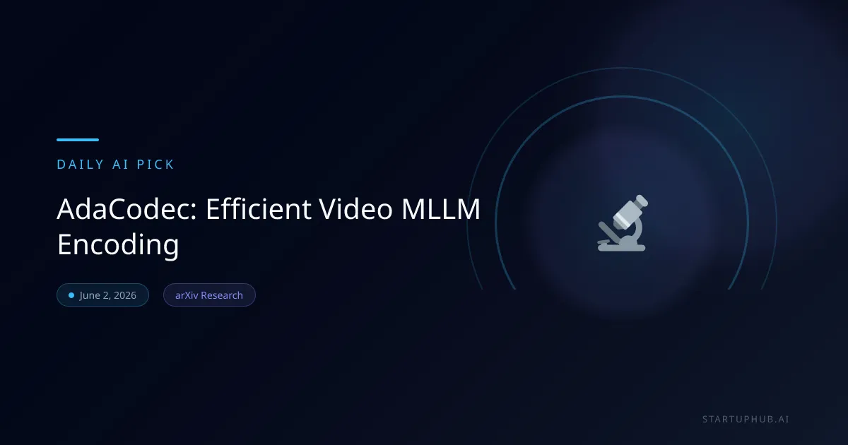 AdaCodec Slashes Video MLLM Token Costs, Latency by 80%