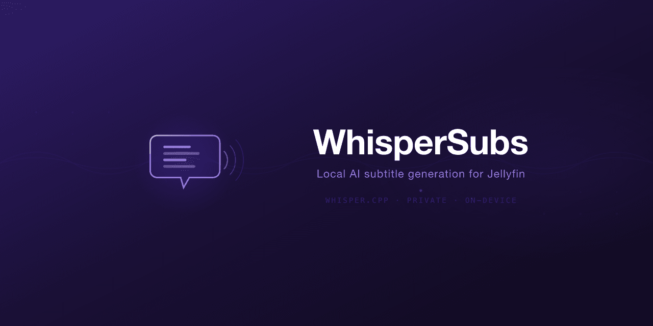 WhisperSubs brings local AI-powered subtitle generation to Jellyfin servers
