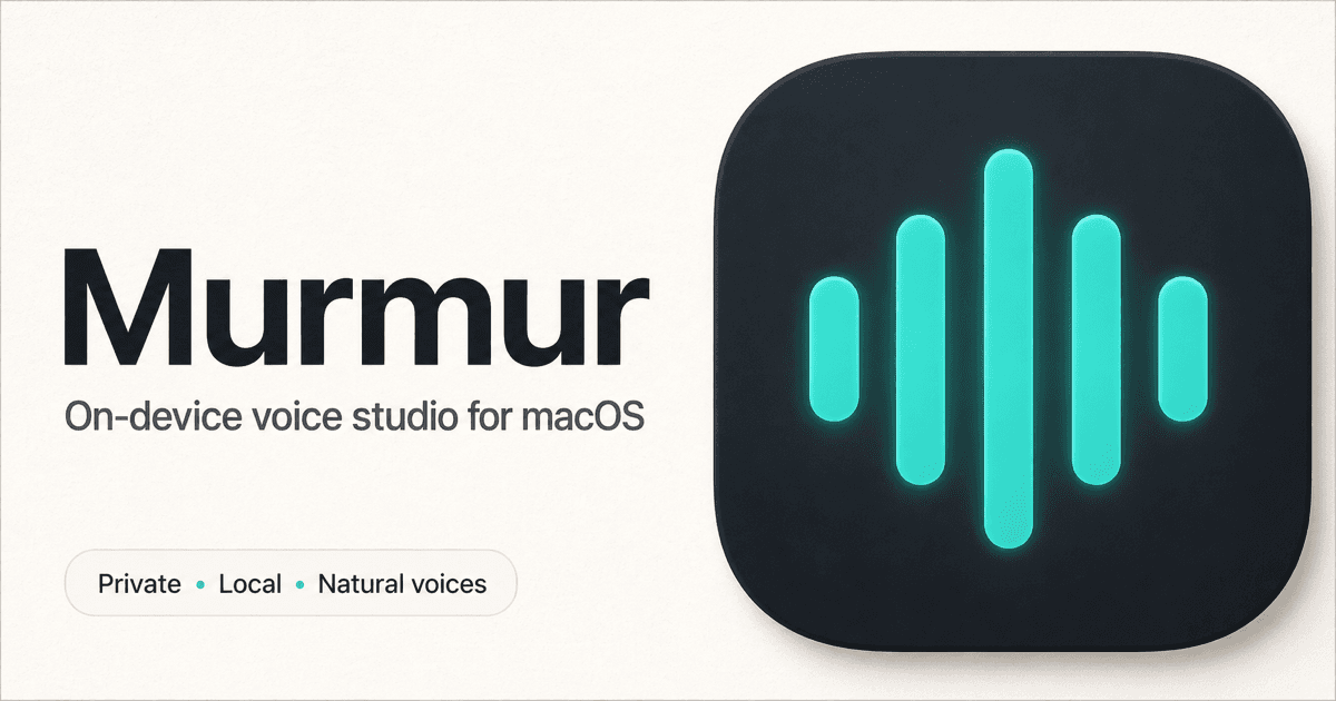 Murmur brings 860-voice local TTS to macOS
