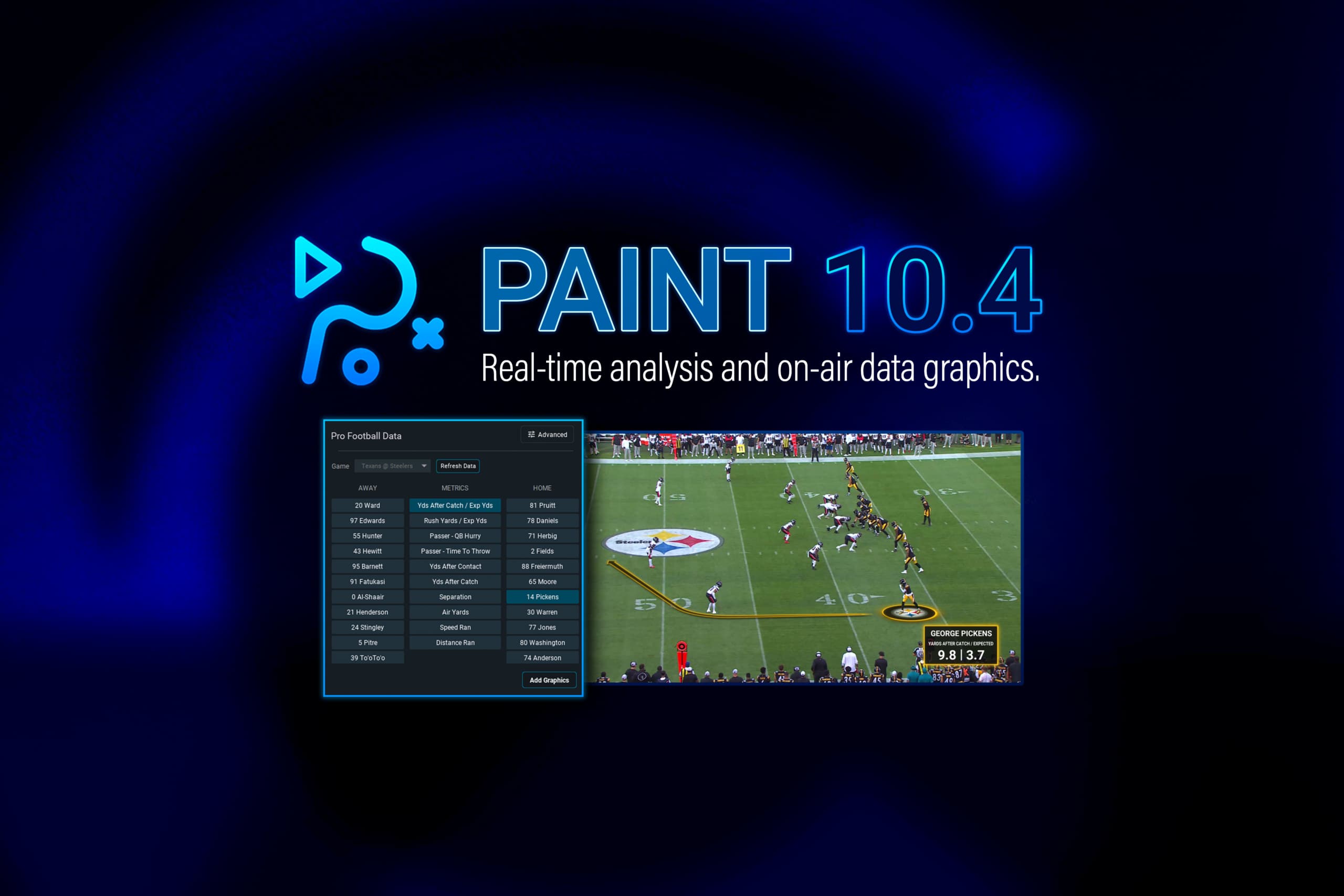 Chyron PAINT 10.4 upgrades live football analysis with AI and real-time data