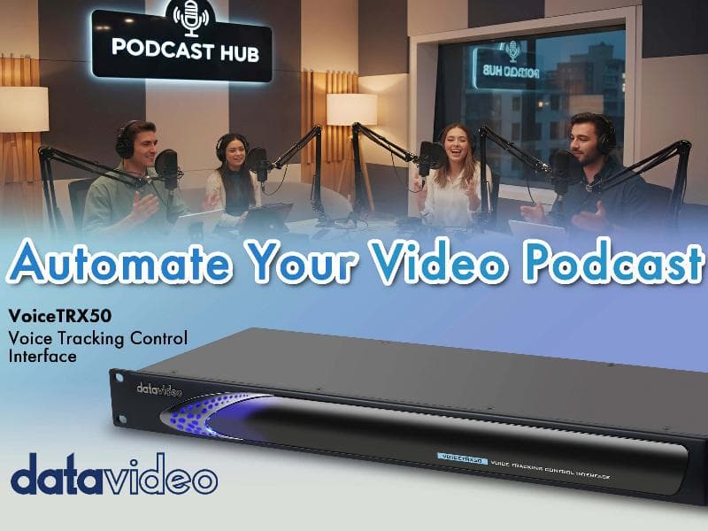 Datavideo launches VoiceTRX50 for automated podcast camera switching