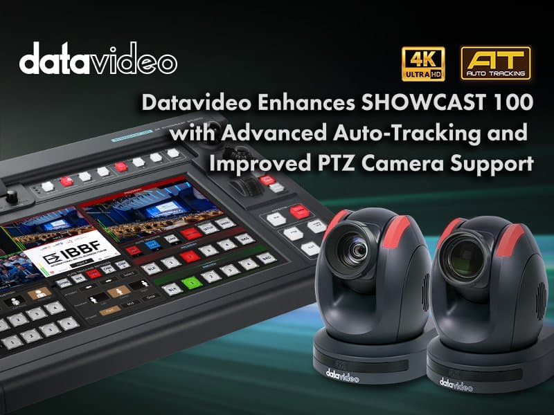 Datavideo adds auto-tracking to SHOWCAST 100 studio