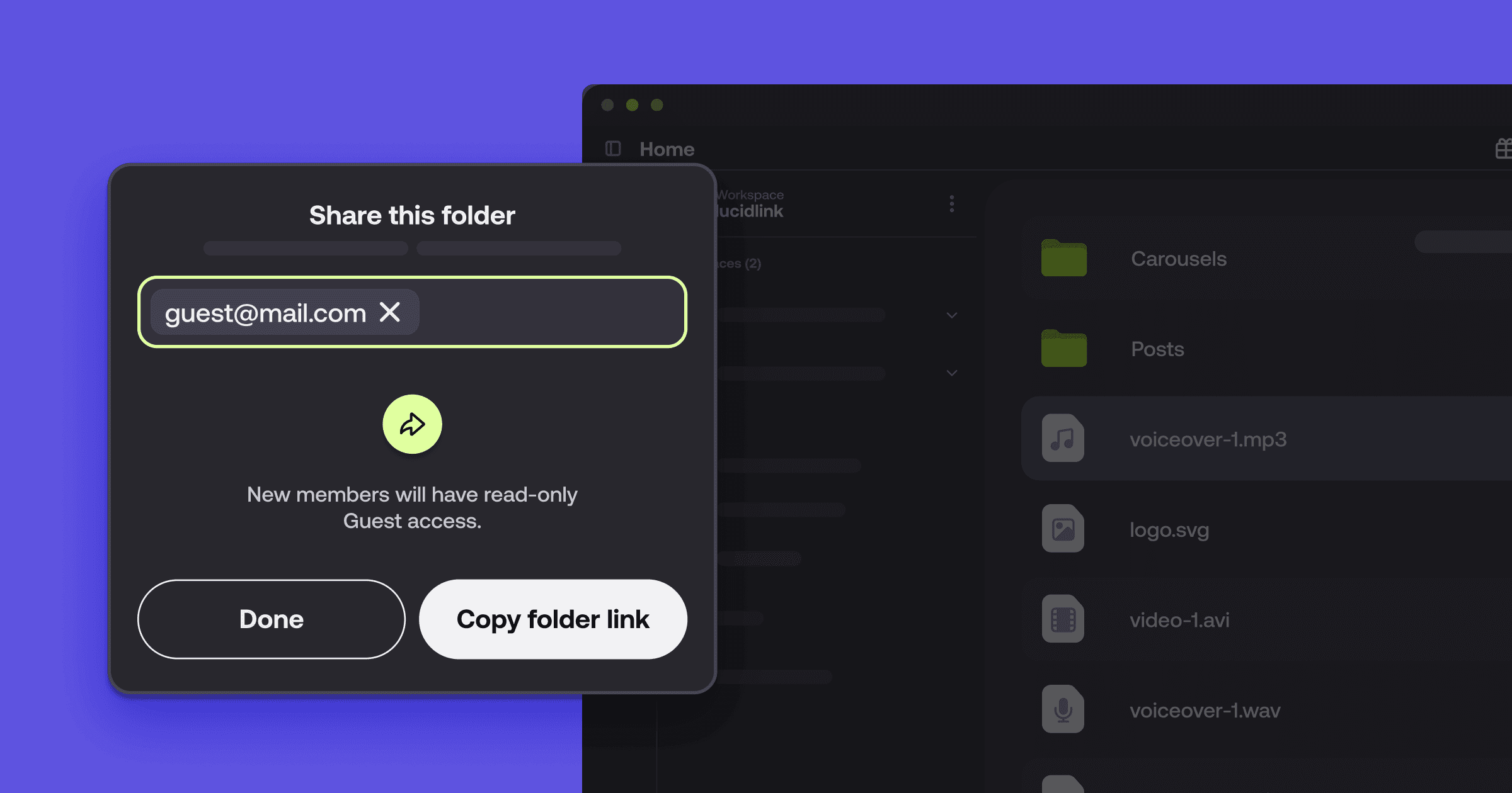 LucidLink ships browser-based guest sharing and directory automation API