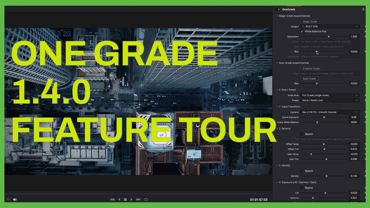 OneGrade v1.4.0 adds neural network scene detection to DaVinci Resolve