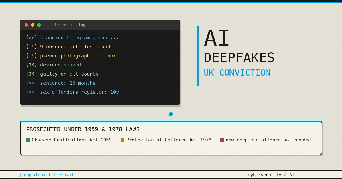 UK court issues 26-month AI deepfake prison sentence for Telegram distribution