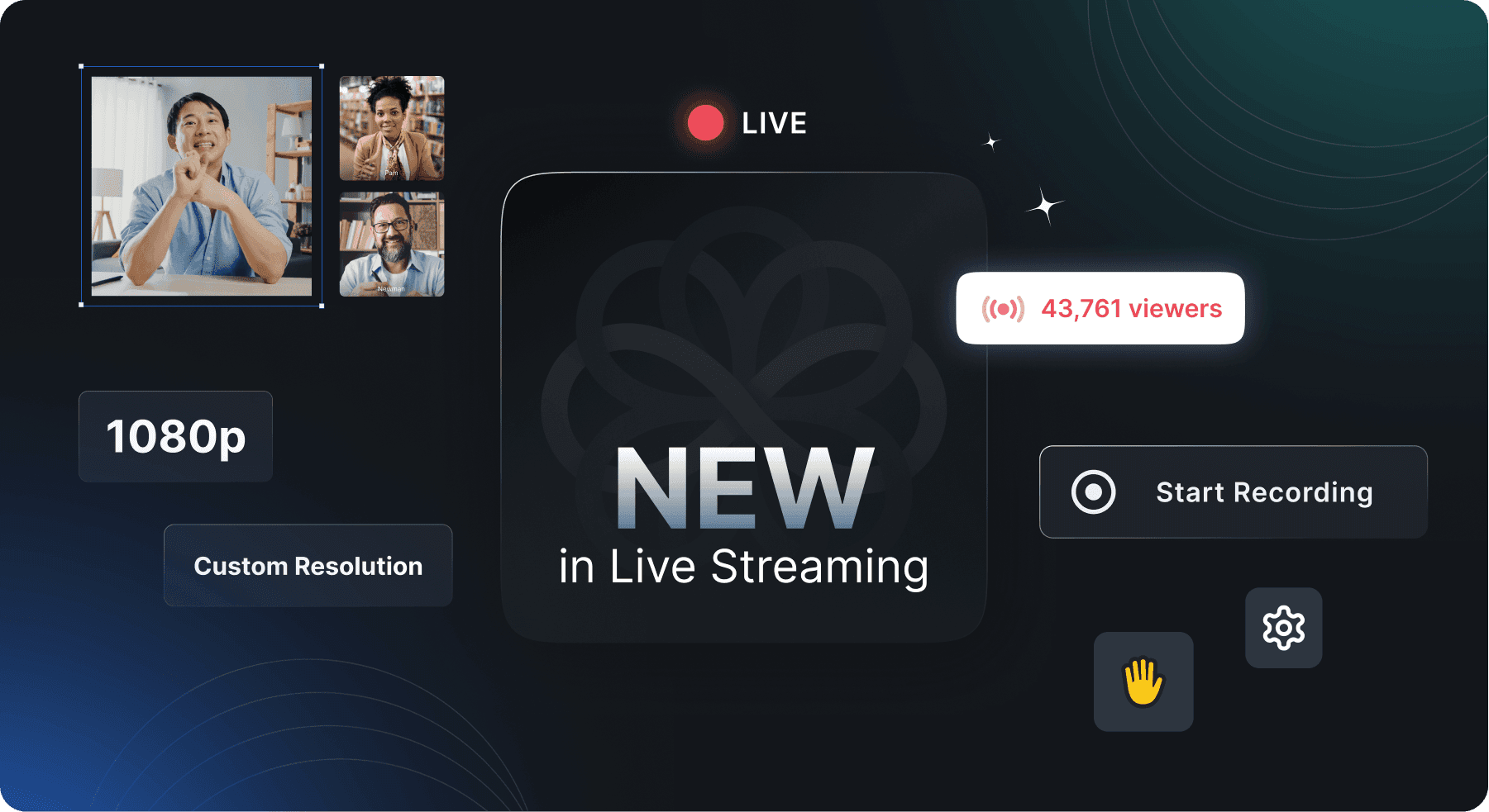 100ms adds 1080p live streams, VOD recordings, dashboard controls