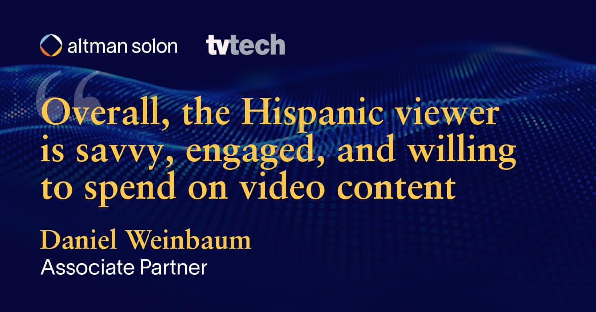 Daniel Weinbaum outlines Altman Solon’s 2024 Hispanic Video Study