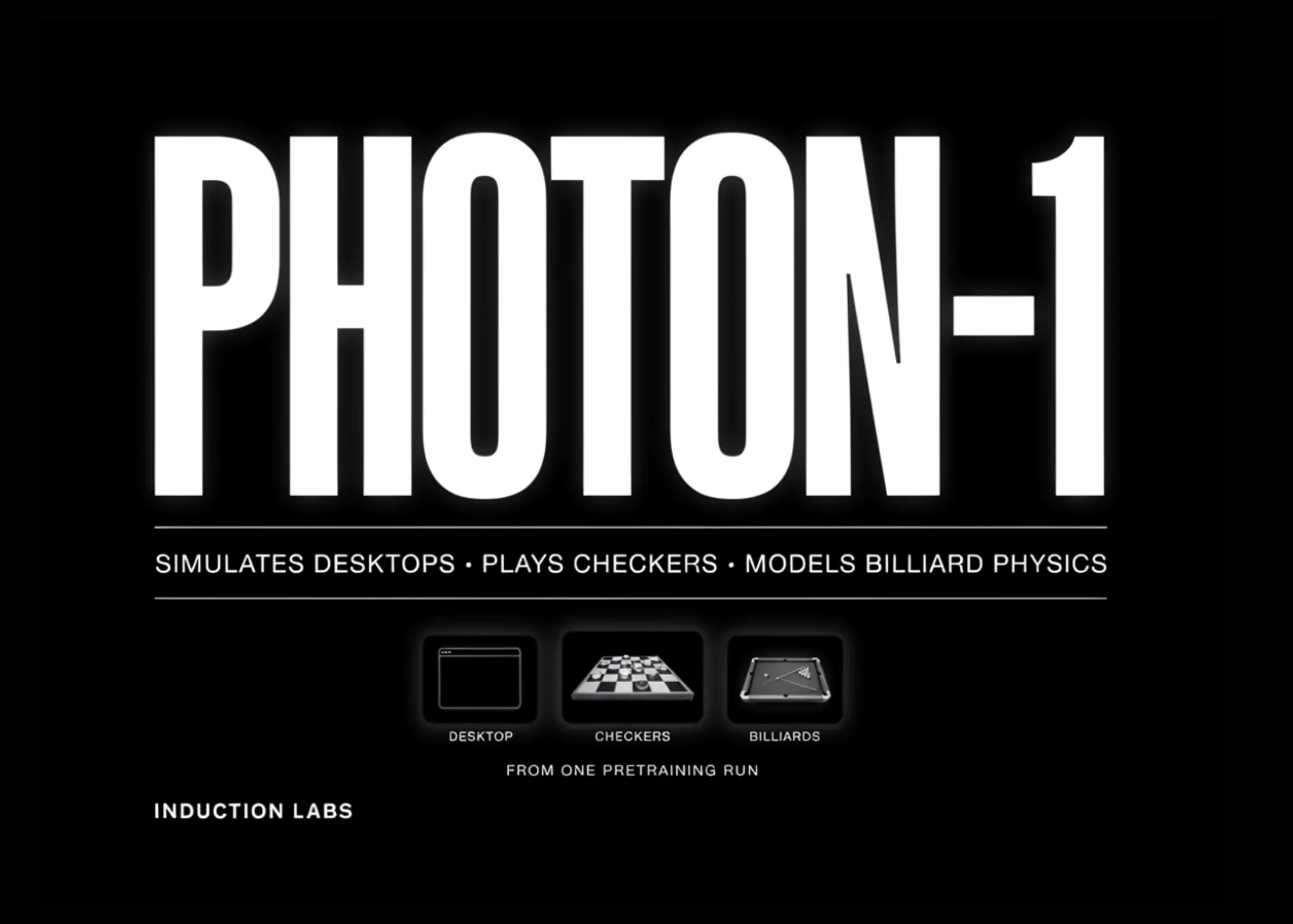Induction Labs Photon-1 trains on 18 years of raw video