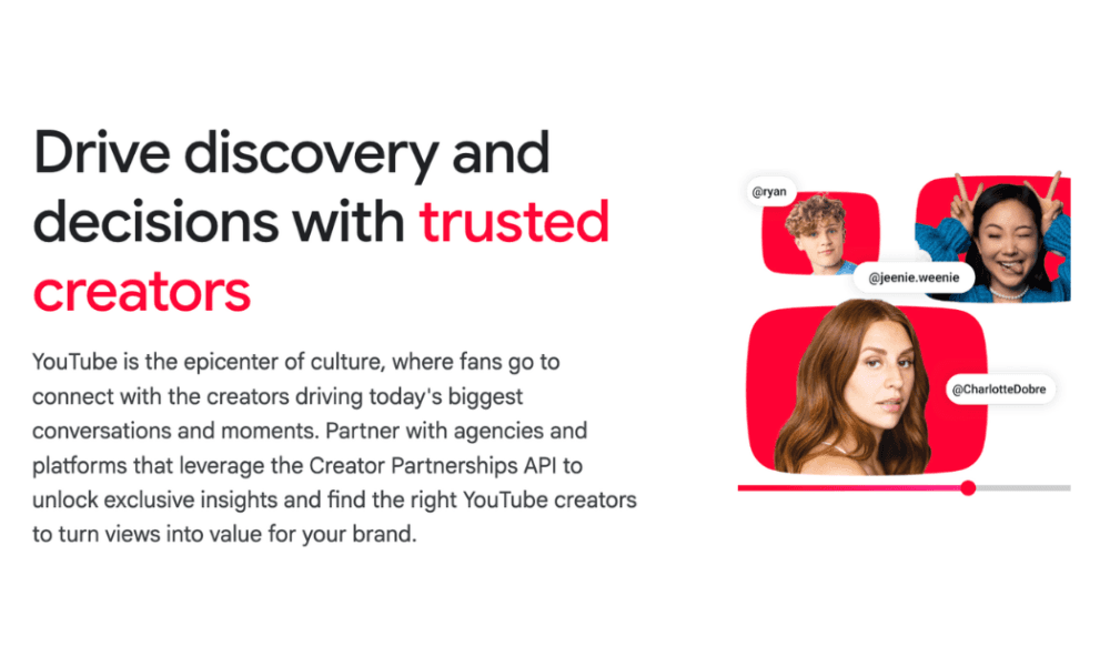 YouTube Lists 17 API Partners for Advertiser Access to Creator Data