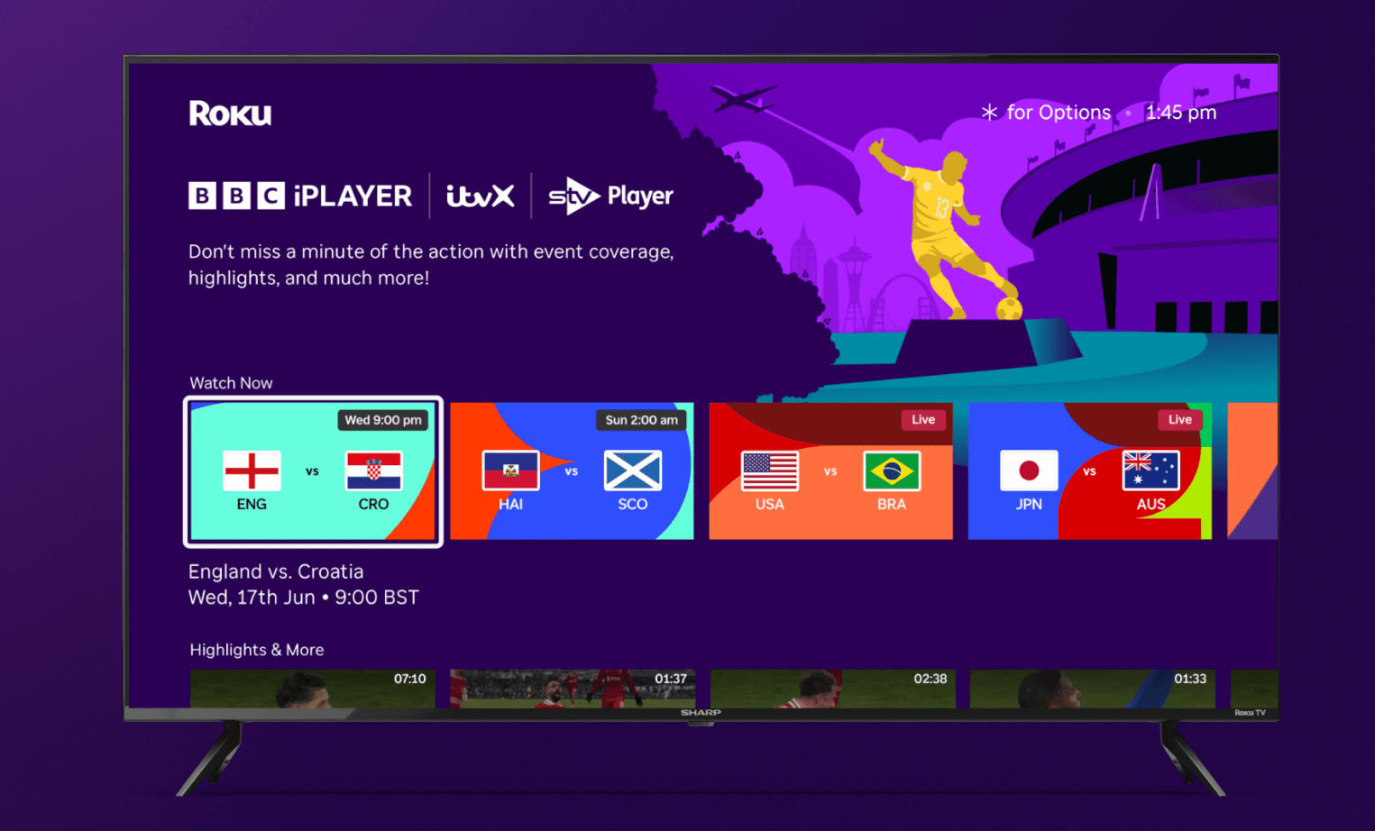 Roku, BBC, ITV and STV build World Cup hub on devices