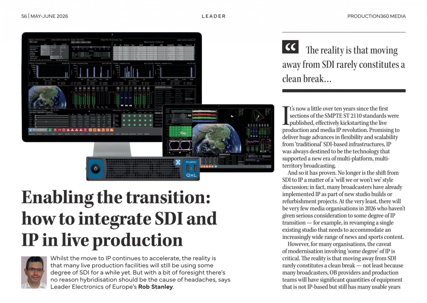 Leader emphasizes hybrid T&M tools to bridge SDI and IP transition